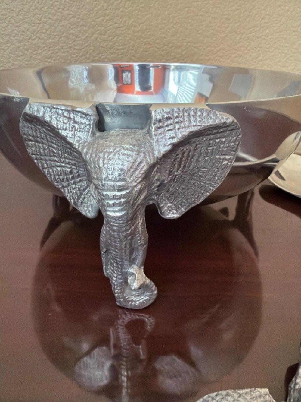 Vintage Aluminum Elephant Centerpiece Bowl with Servers Safari Wildlife Decor - Picture 2 of 16